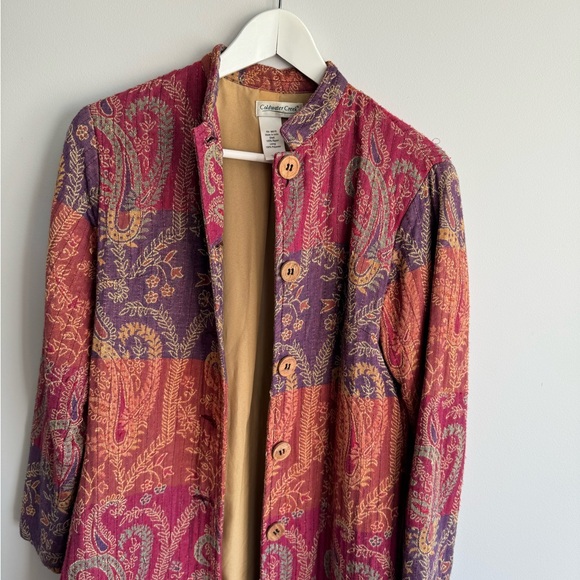 Goldwater creek Xs/small polyester quilt design long cardigan… - Picture 4 of 8